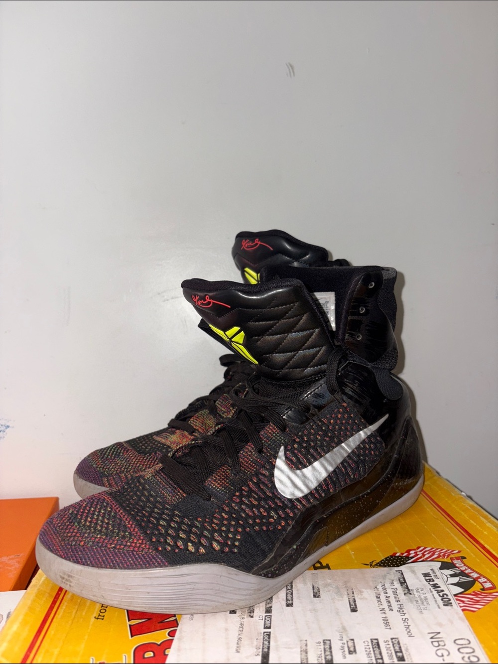 Nike Kobe IX Multicolor Knit High-Top Sneakers size 10.5